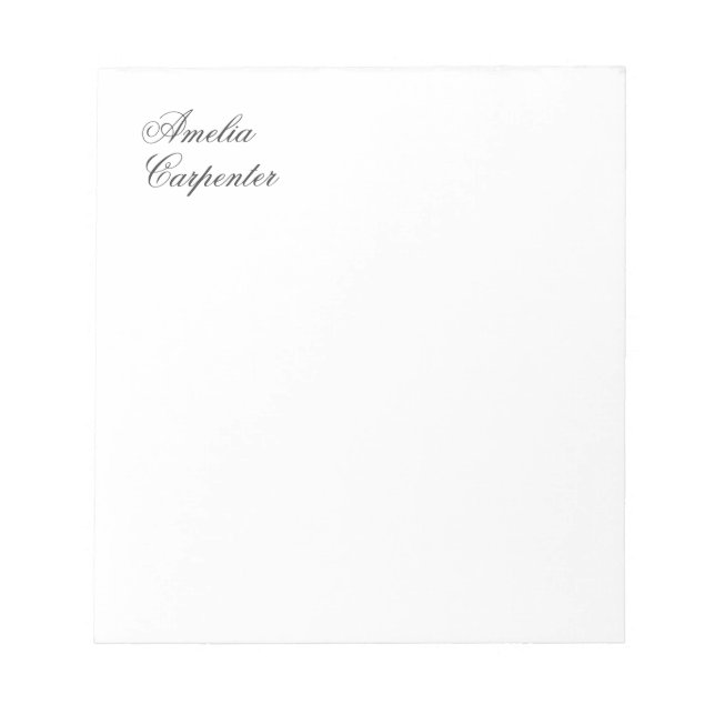 Bloc-note Calligraphie Classique Minimaliste Professionnelle (Devant)