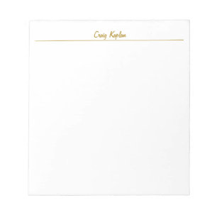 Bloc-note Calligraphie couleur or Nom personnalisé édition p