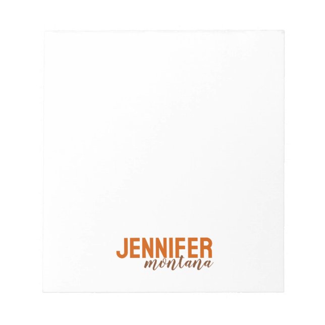 Bloc-note Calligraphie Elegant Plain Ajouter son propre nom (Devant)