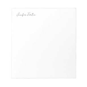 Bloc-note Calligraphie Élégante Noir & Blanc Simple