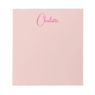Bloc-note Calligraphie Rose Gold Élégant Simple Nom
