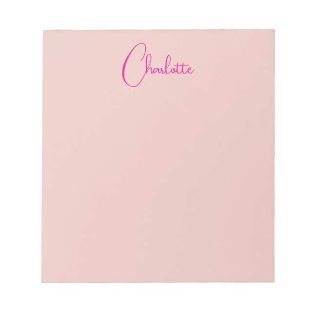 Bloc-note Calligraphie Rose Gold Élégant Simple Nom (Devant)