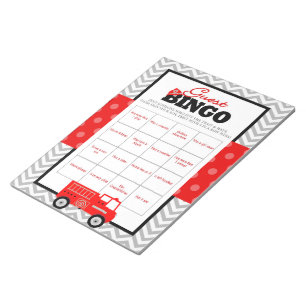 Bloc-note Camion de Baby shower de Bingo Guest - Pack 40