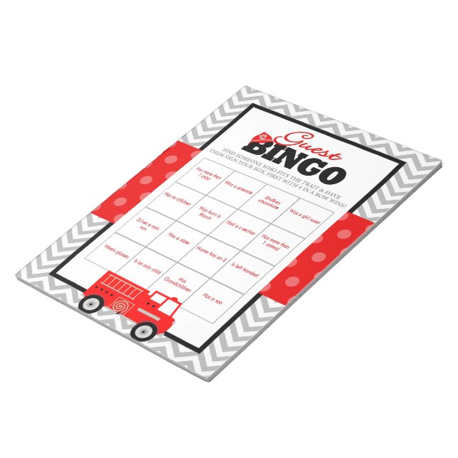 Bloc-note Camion de Baby shower de Bingo Guest - Pack 40 (Incliné)