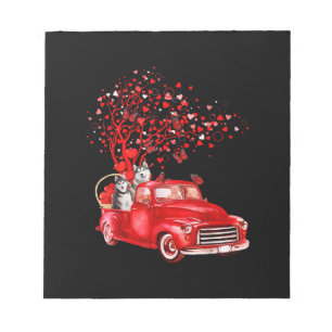 Bloc-note Camion rouge husky  Valentine Butterfly Heart