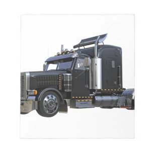 Bloc-note Camion semi-remorque tracteur noir
