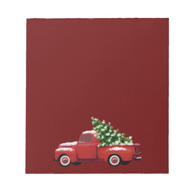 Bloc-note Camion Vintage rouge | Vacances (Devant)