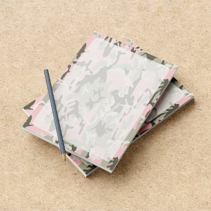 Bloc-note Camo rose et vert, camouflage, militaire, armée