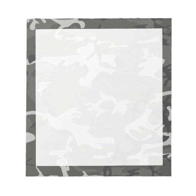 Bloc-note Camouflage Abstrait gris moderne (Devant)