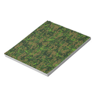 Bloc-note Camouflage numérique vert de style Woodland