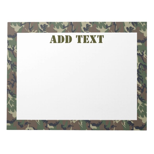 Bloc-note Camouflage Woodland Arrière - plan militaire (Devant)