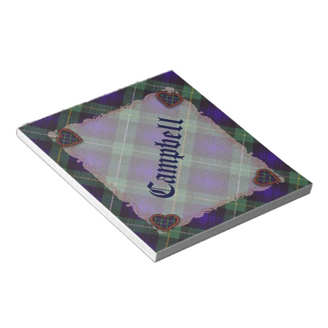 Bloc-note Campbell de Argyll Scottish clan tartan - Plaid (Incliné)