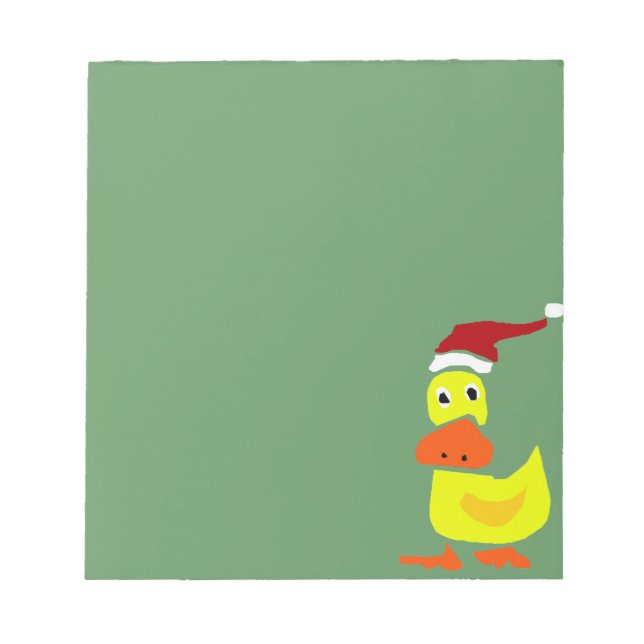 Bloc-note Canard jaune mignon à Santa Hat (Devant)