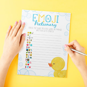 Bloc-note Caoutchouc Emoji Pictionary Baby shower Pack de je