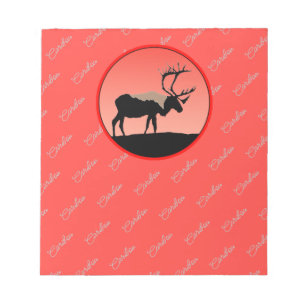 Bloc-note Caribou au coucher du soleil - Art original de la