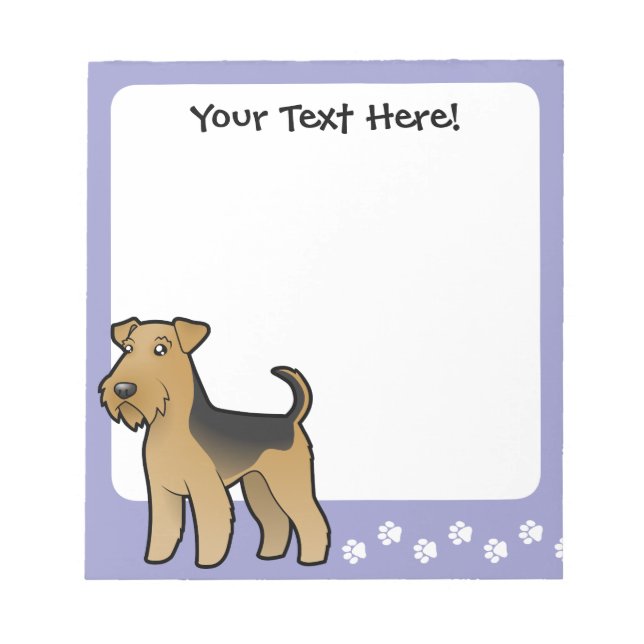Bloc-note Caricature Airedale Terrier / Welsh Terrier (Devant)