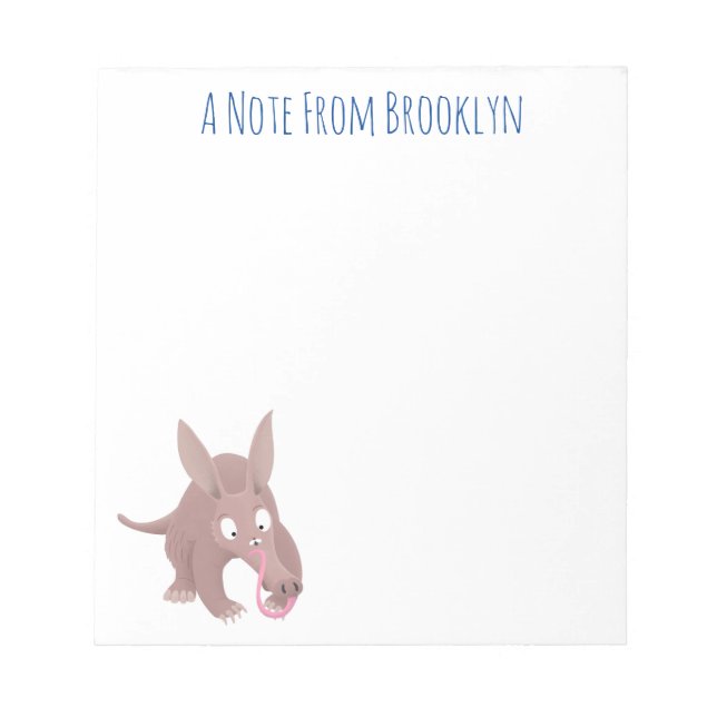 Bloc-note Caricature amusante de Aardvark (Devant)
