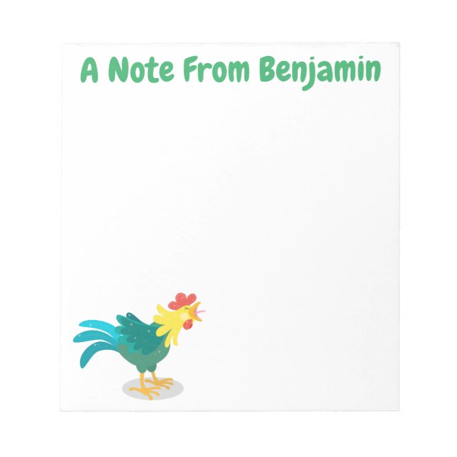 Bloc-note Caricature amusante du coq à rames (Devant)