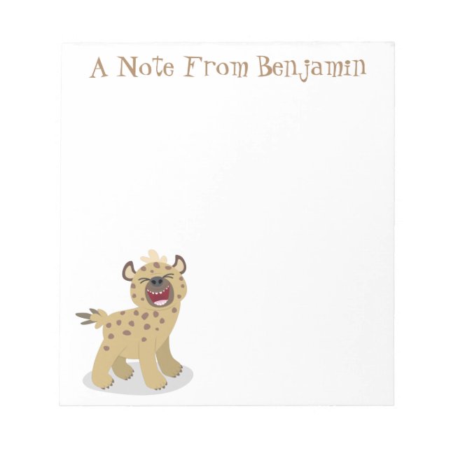 Bloc-note Caricature amusante hyena riant illustration (Devant)