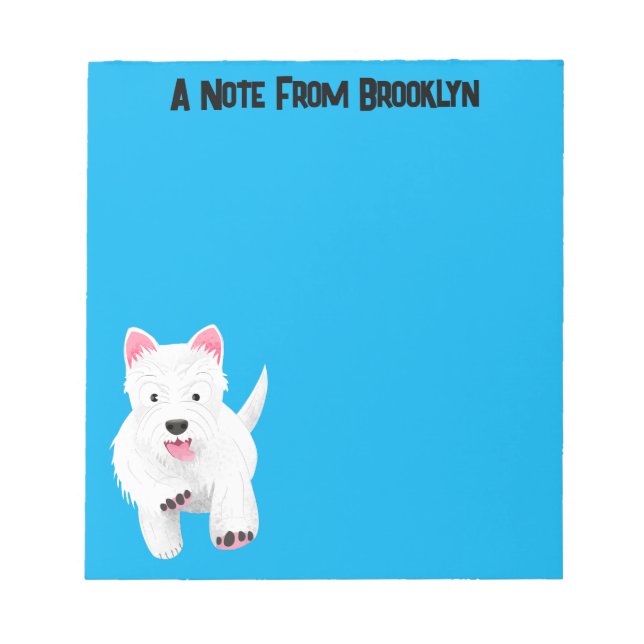 Bloc-note Caricature blanche de terrier de l'ouest (Devant)
