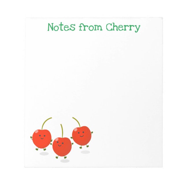 Bloc-note Caricature de cerises rouges mignonnes (Devant)