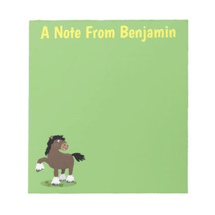 Bloc-note Caricature de cheval de trait de Cute Clydesdale