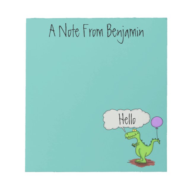 Bloc-note Caricature de dragon dragon drôle et vert respiran (Devant)