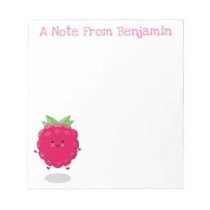 Bloc-note Caricature de framboise très heureuse