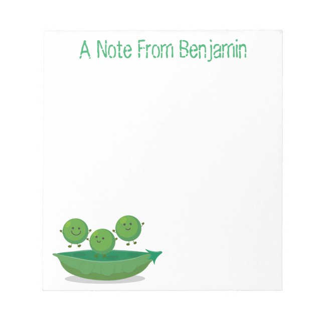 Bloc-note Caricature de pois et pois vert doux (Devant)