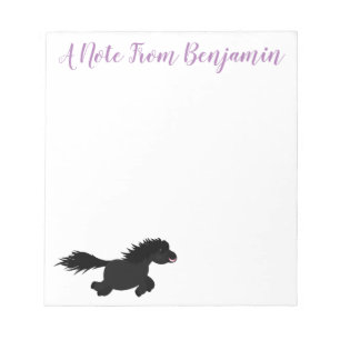 Bloc-note Caricature de poney noir mignon