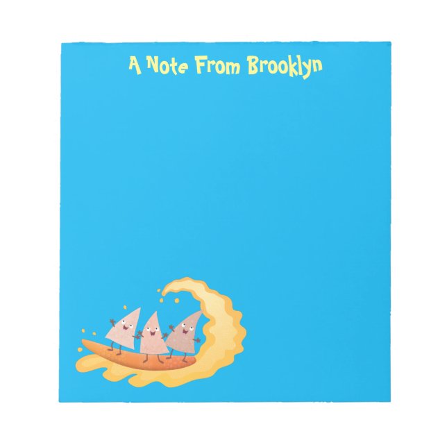 Bloc-note Caricature de surf pour chips de maïs mignonette n (Devant)