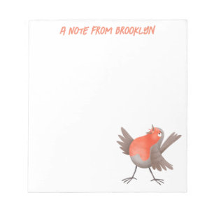 Bloc-note Caricature d'oiseau rouge chantant mignon