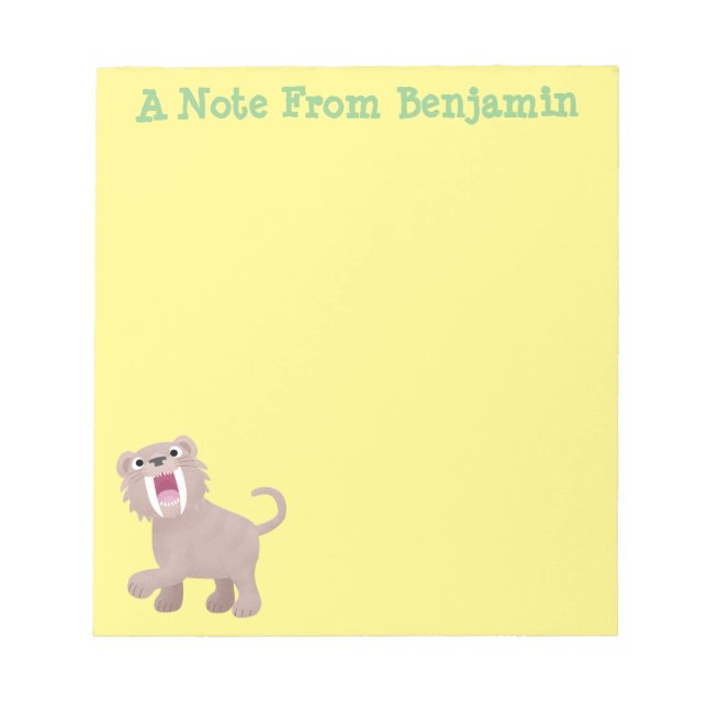 Bloc-note Caricature du tigre mignon Saber Toothed Smilodon (Devant)