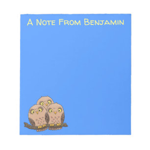 Bloc-note Caricature en trio de chouette