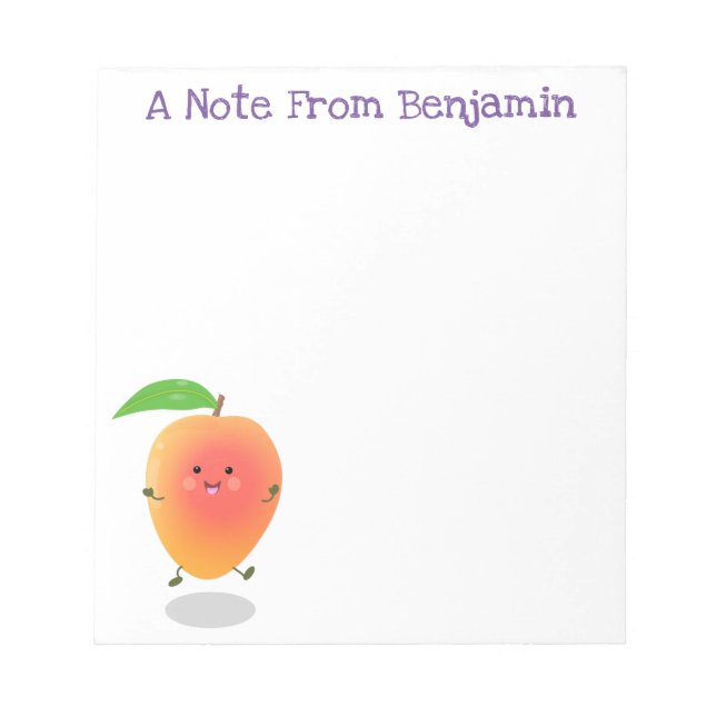 Bloc-note Caricature mignonne de mangue joyeuse (Devant)