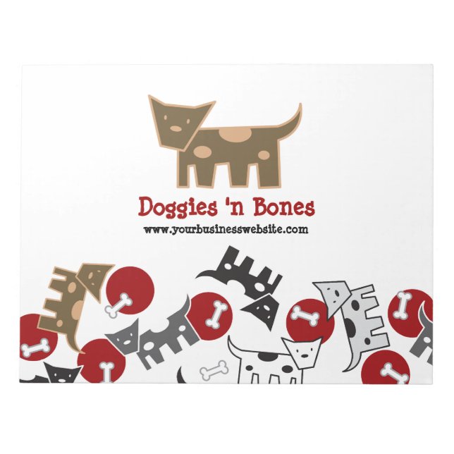 Bloc-note Caricature Poignée Doggies & Bones Carton Notepad (Devant)