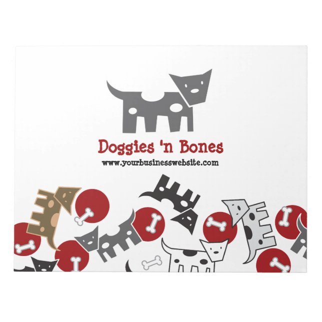 Bloc-note Caricature Poignée Doggies & Bones Carton Notepad (Devant)
