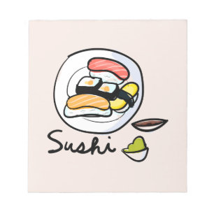 Bloc-note Caricature sushi art japonais mignon