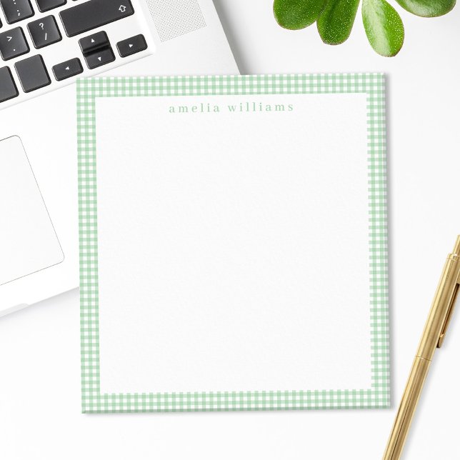 Bloc-note Carreaux Gingham Vert (Créateur téléchargé)
