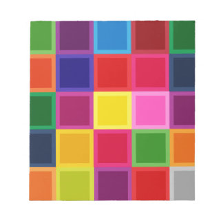 Bloc-note Carrés multicolores et rayures Girly