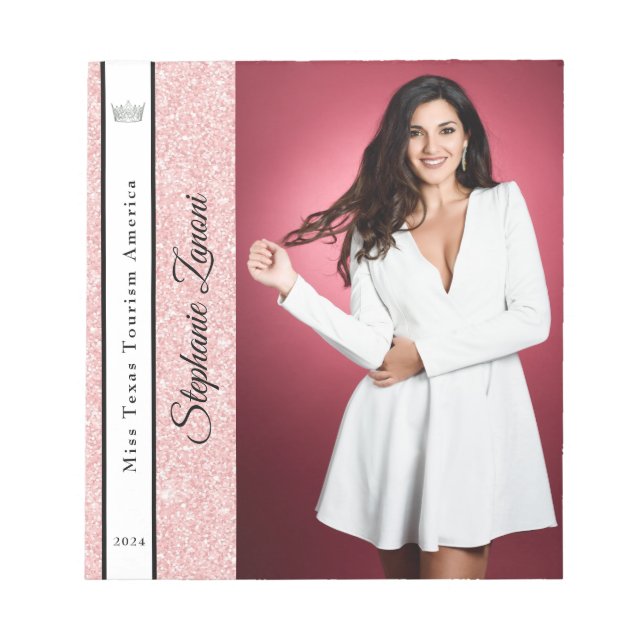 Bloc-note Carte d'autographe rose Gold Parties scintillant S (Devant)