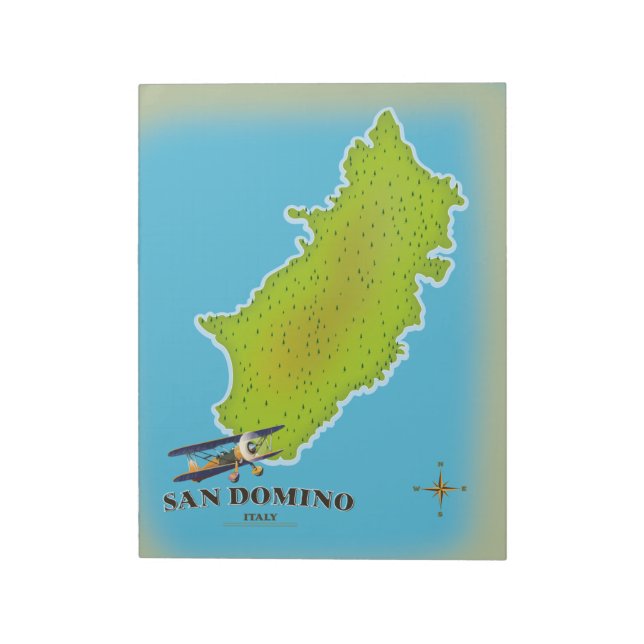 Bloc-note Carte de l'Italie Elba poster voyage (Tourné)