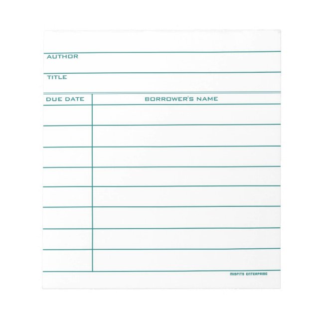 Bloc-note Carte de poche de bibliothèque - Bleu (Devant)