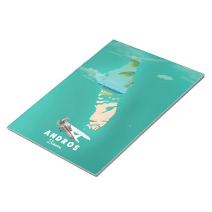 Bloc-note Carte de vacances d'Andros Bahamas.