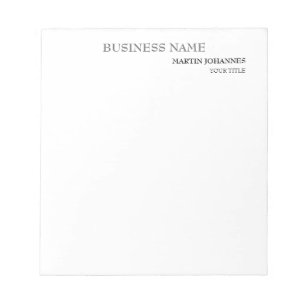 Bloc-note Carte de visite blanc chic professionnel esthétiqu