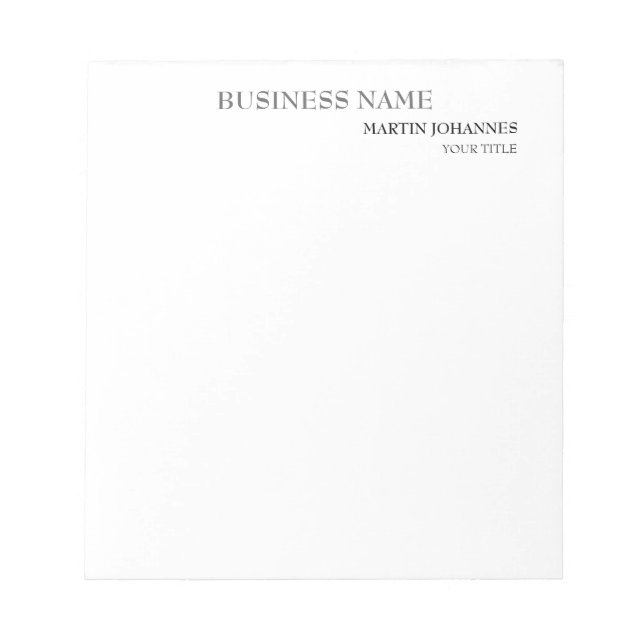 Bloc-note Carte de visite blanc chic professionnel esthétiqu (Devant)