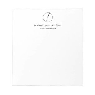 Bloc-note Carte de visite du logo Acupuncture Needle