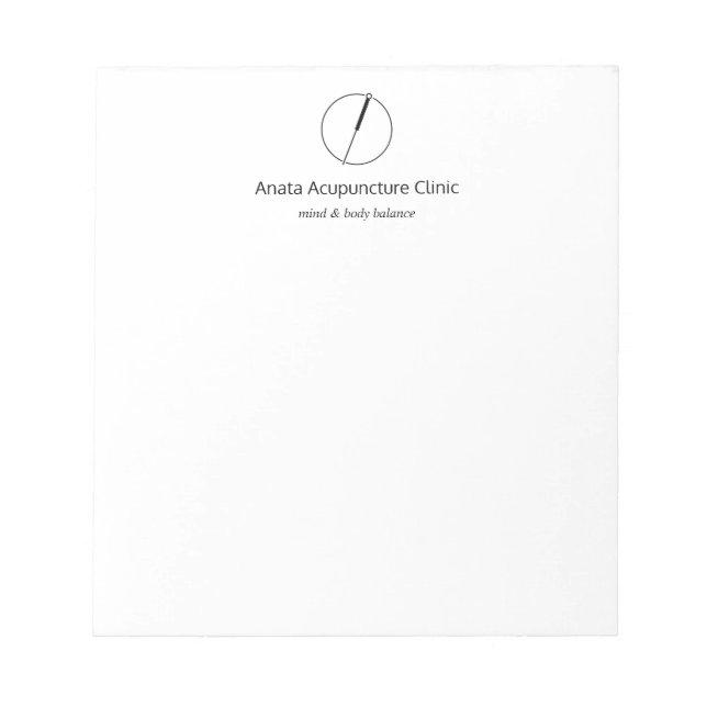 Bloc-note Carte de visite du logo Acupuncture Needle (Devant)