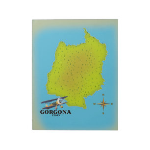 Bloc-note Carte de voyage Gorgona Italie poster.