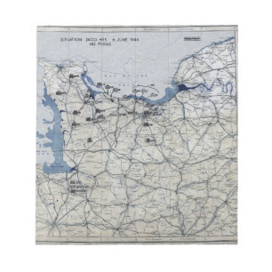 Bloc-note Carte du jour J de la Seconde Guerre mondiale 6 ju